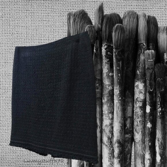 Cute Talbots Black Textured Pencil Skirt with FUN Furry Hem!!! - Picture 6 of 14